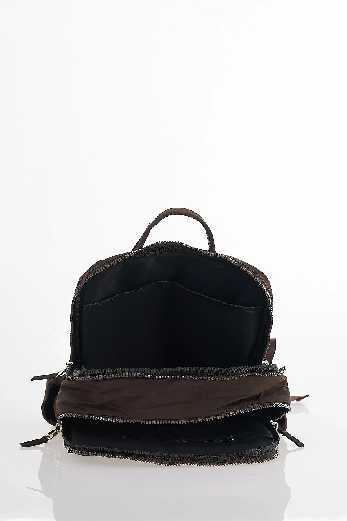 Zipper Detail Backpack Brown