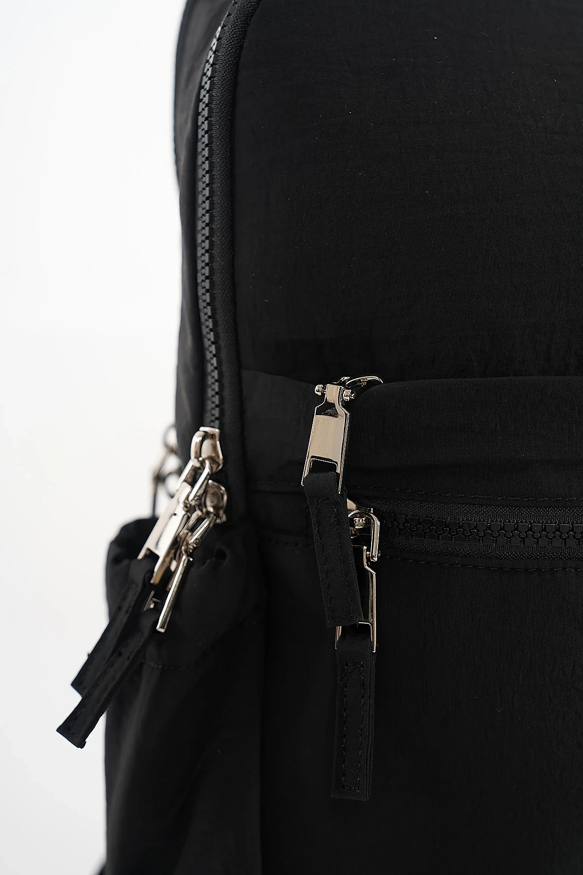 Zipper Detail Backpack Black