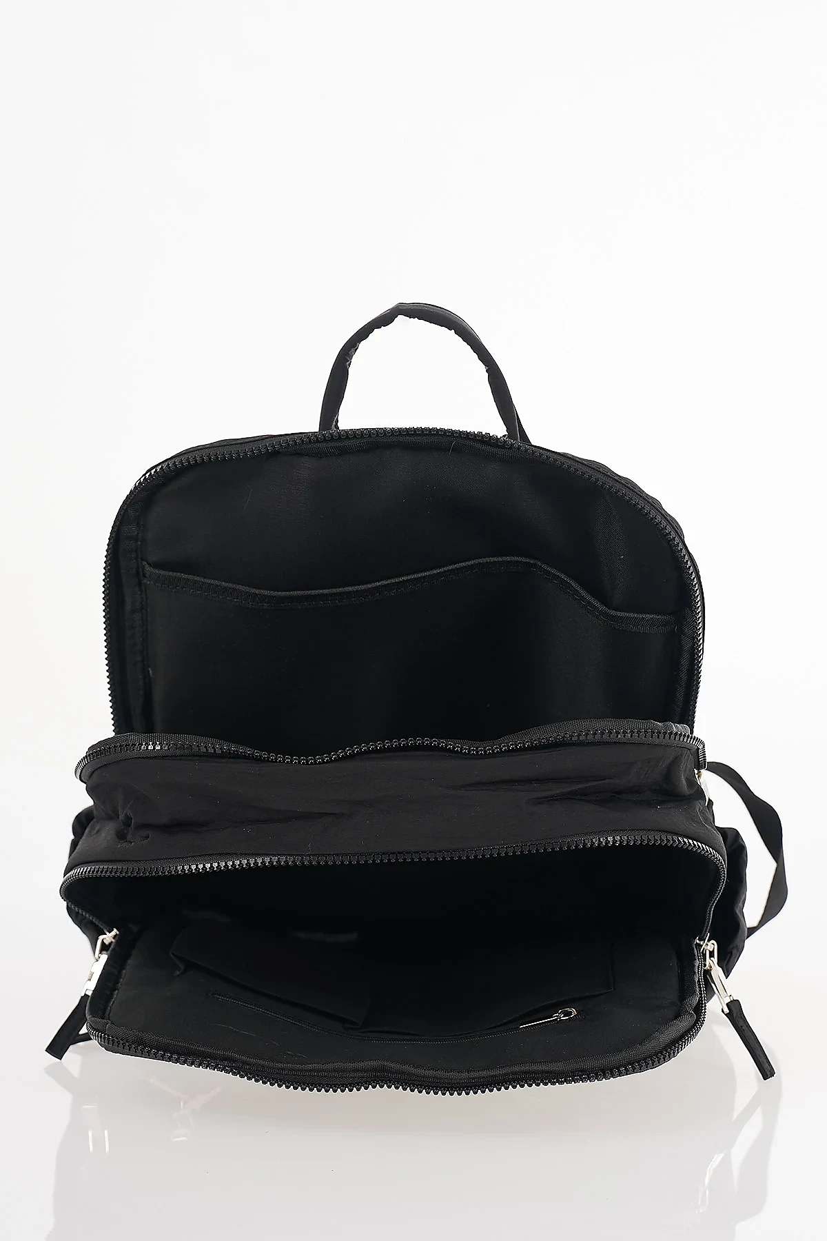 Zipper Detail Backpack Black