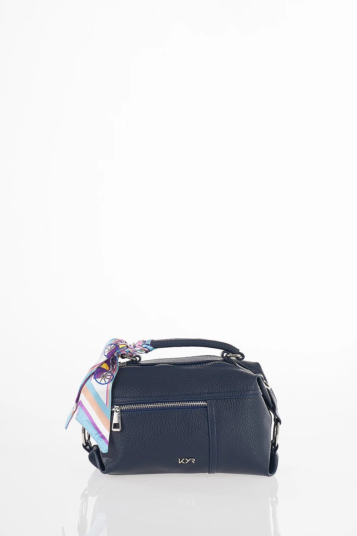 Scarf Detail Hand and Shoulder Bag Navy