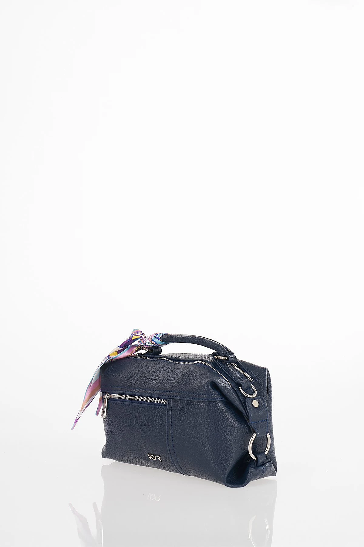 Scarf Detail Hand and Shoulder Bag Navy