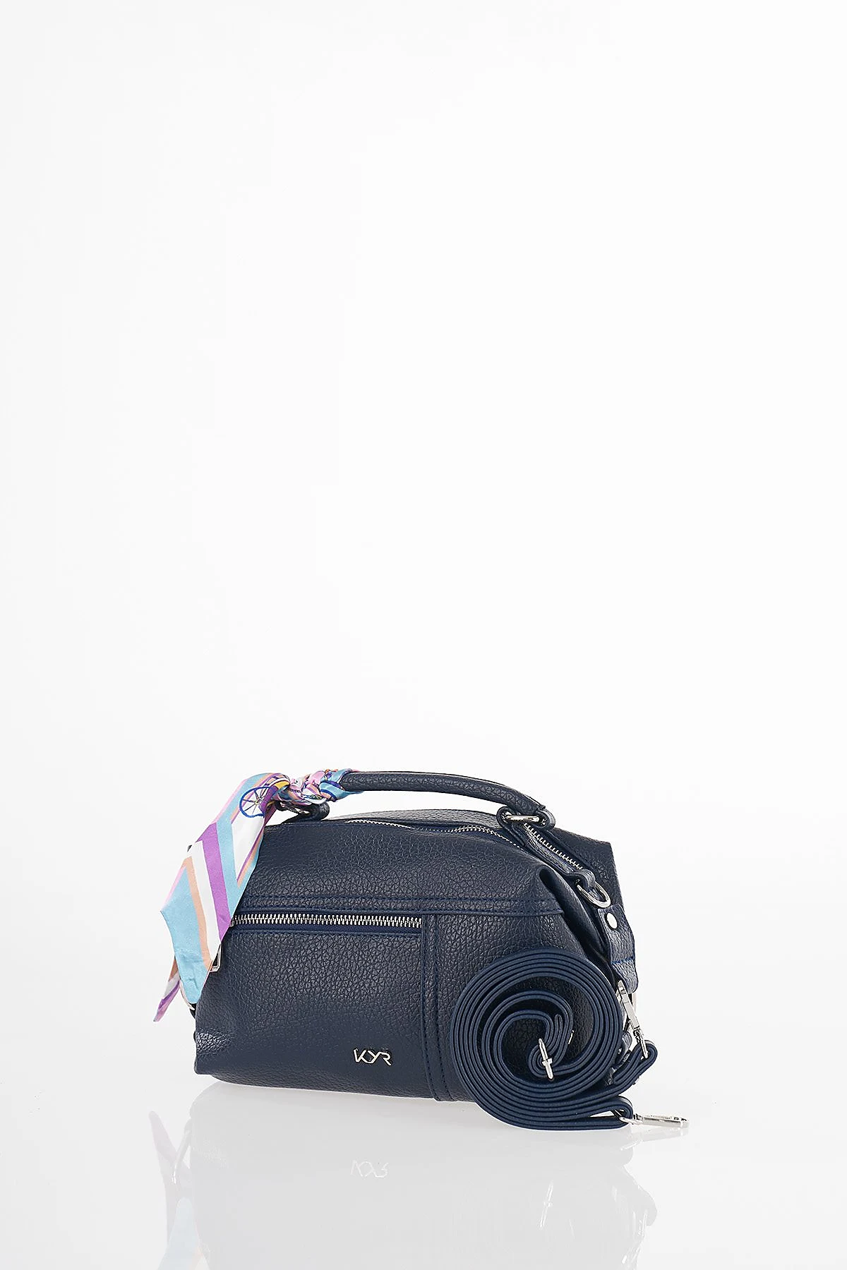 Scarf Detail Hand and Shoulder Bag Navy