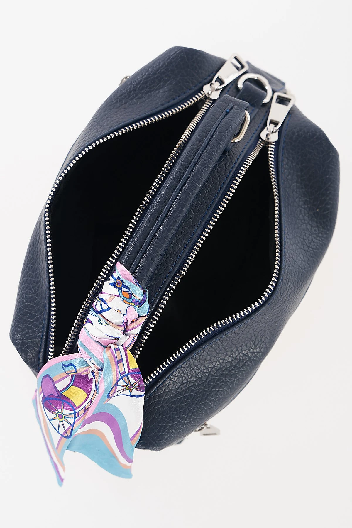 Scarf Detail Hand and Shoulder Bag Navy