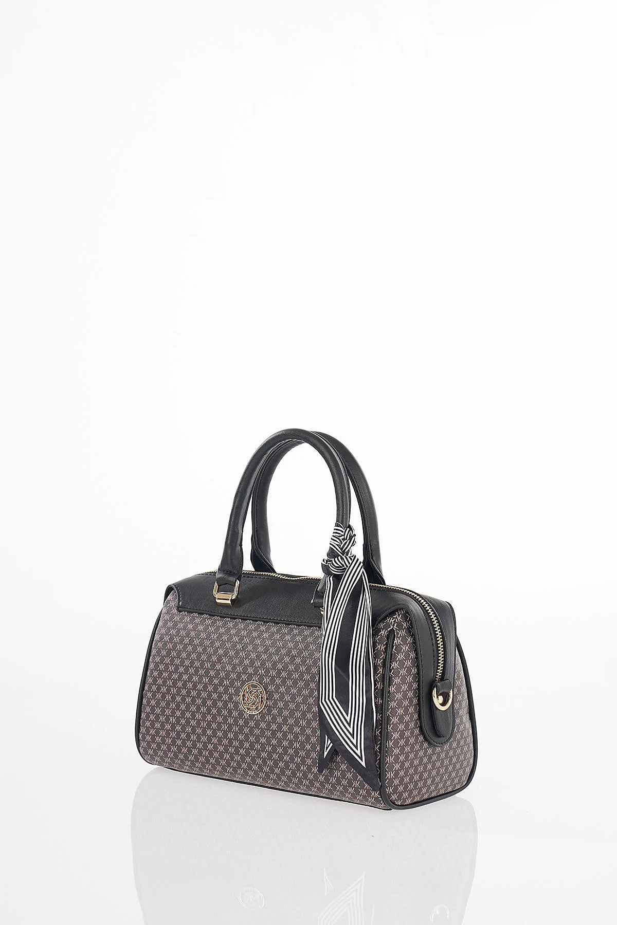 Monogram Pattern Handbag Black