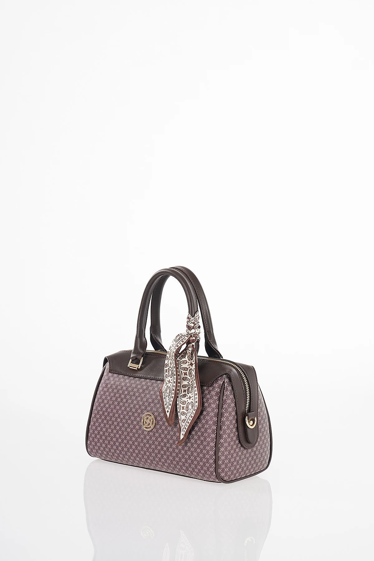 Monogram Pattern Handbag Brown