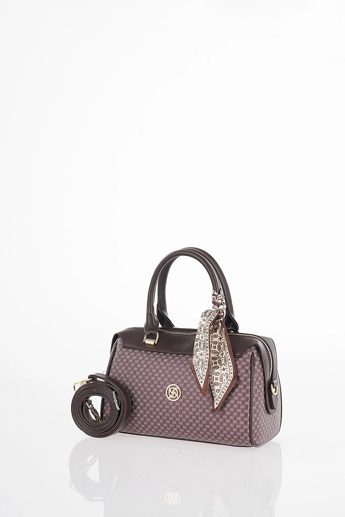 Monogram Pattern Handbag Brown