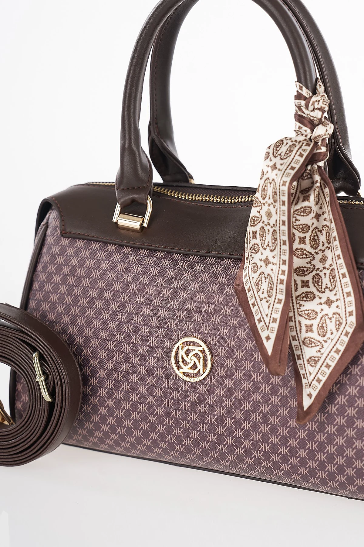 Monogram Pattern Handbag Brown