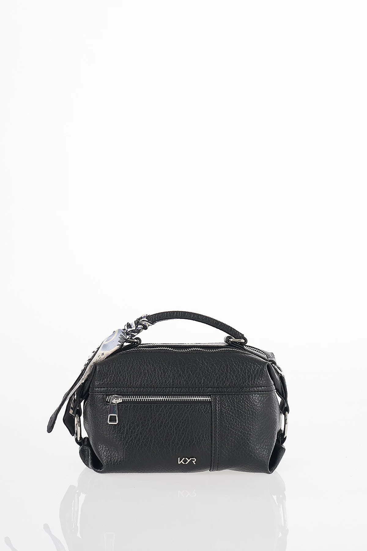 Scarf Detail Hand and Shoulder Bag Black