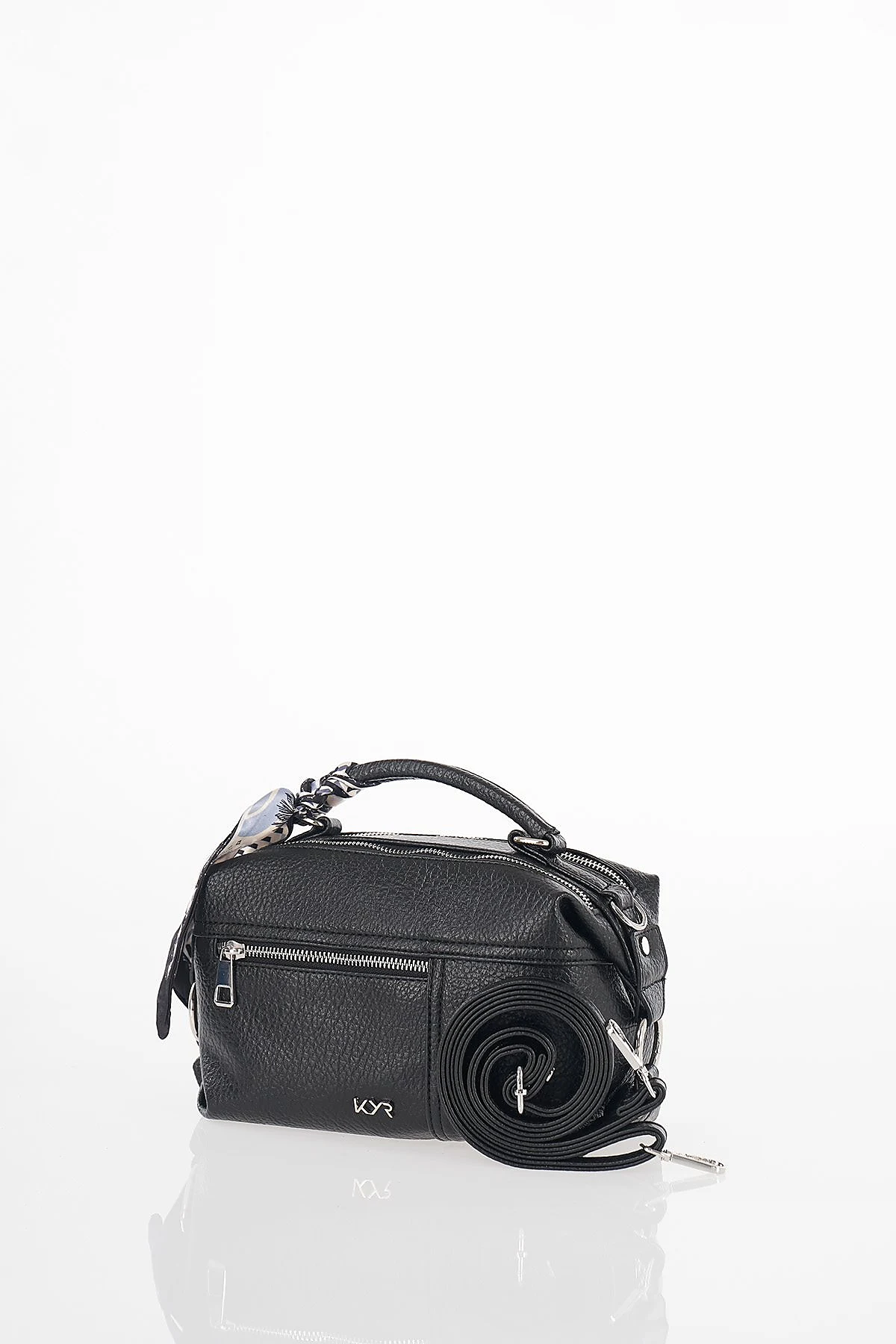 Scarf Detail Hand and Shoulder Bag Black