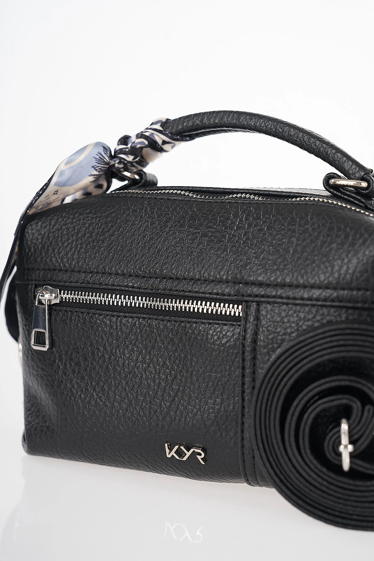 Scarf Detail Hand and Shoulder Bag Black