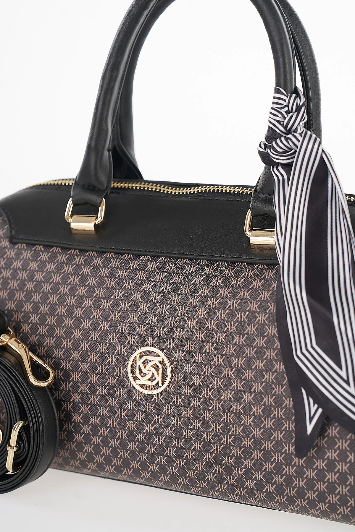 Monogram Pattern Handbag Black