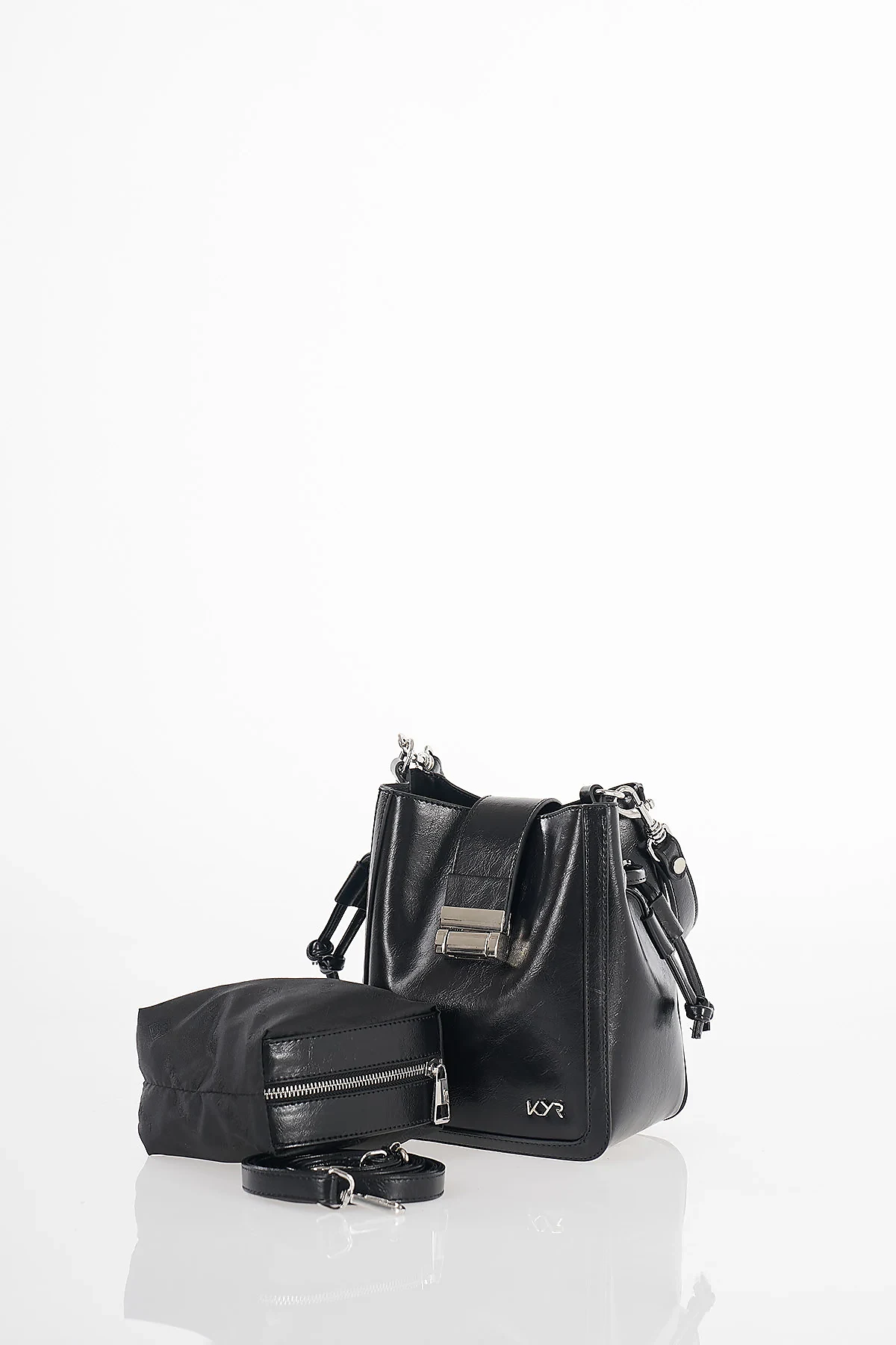 Ruched Shoulder Bag Black