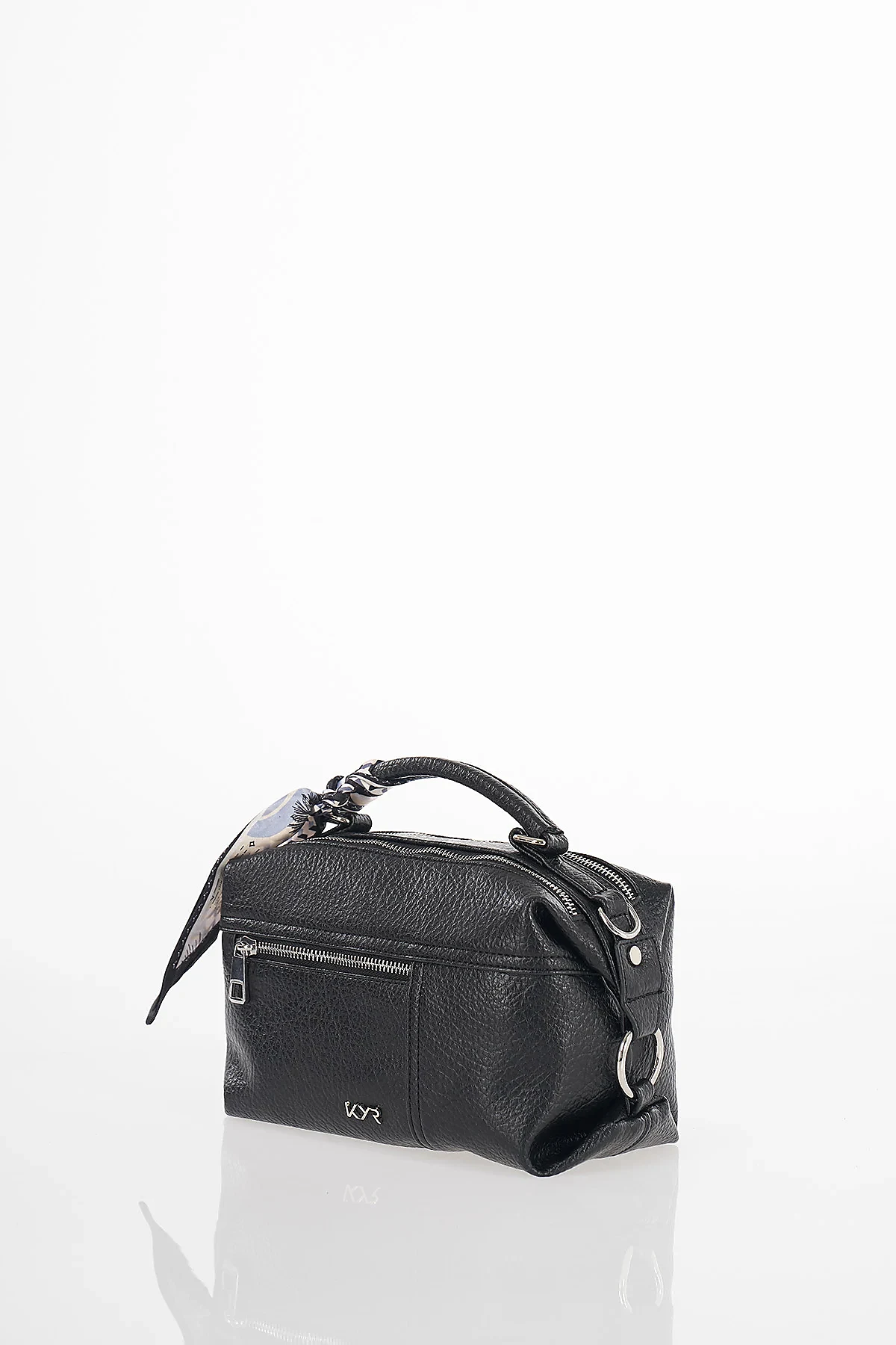 Scarf Detail Hand and Shoulder Bag Black