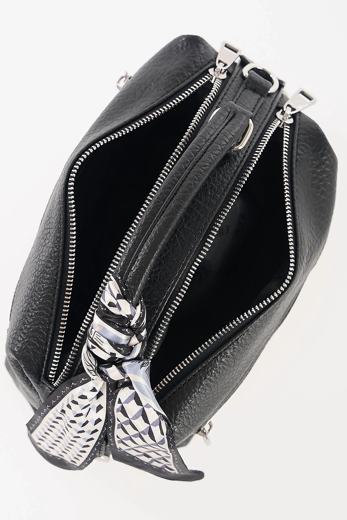 Scarf Detail Hand and Shoulder Bag Black