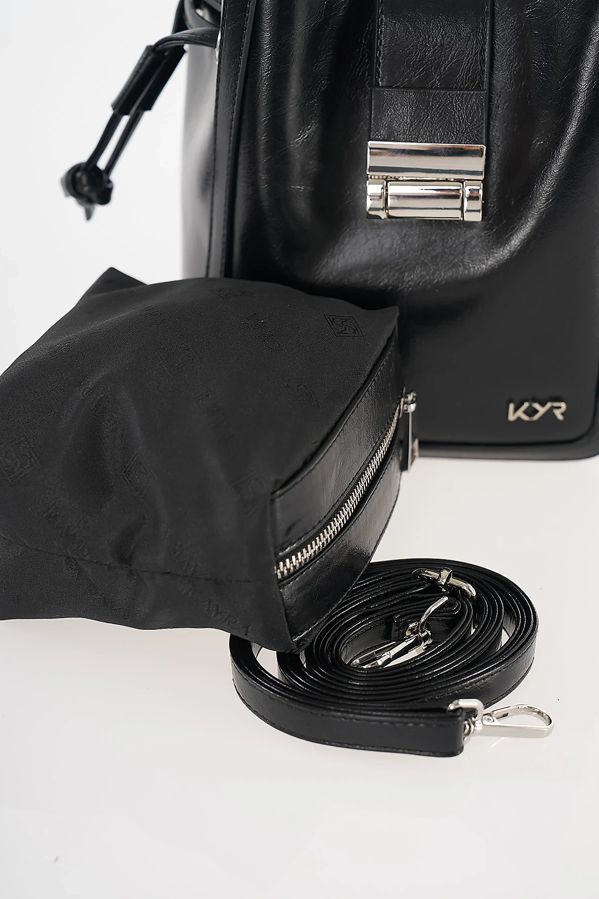 Ruched Shoulder Bag Black
