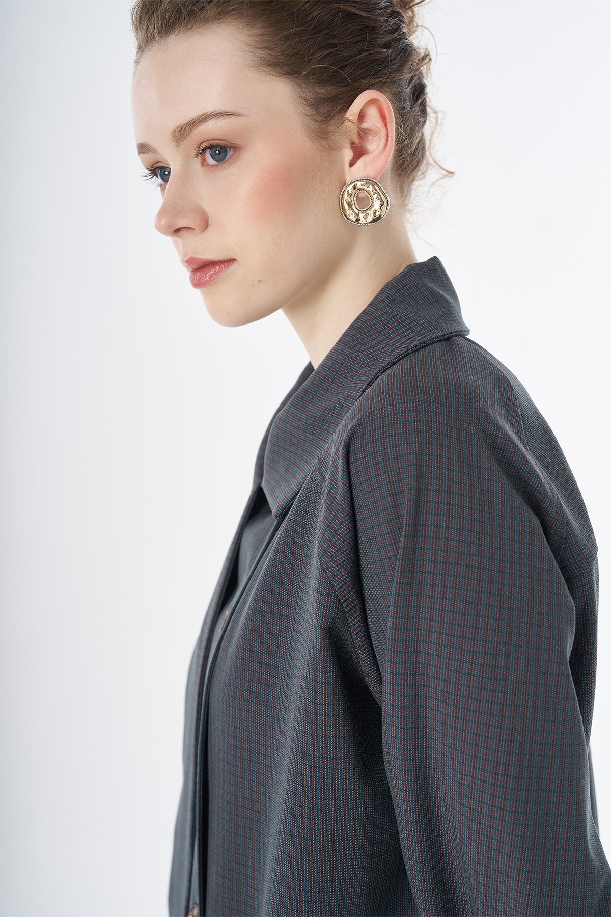 Plaid Pattern Tunic Petrol
