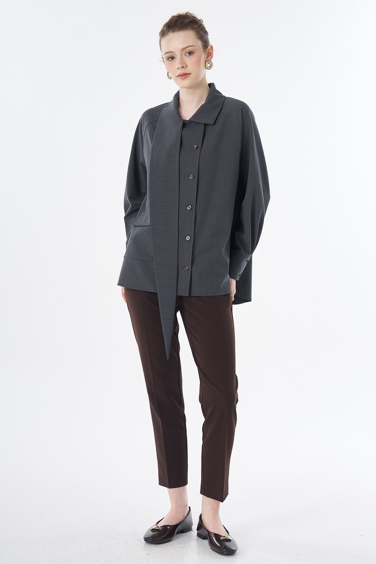 Plaid Pattern Tunic Petrol