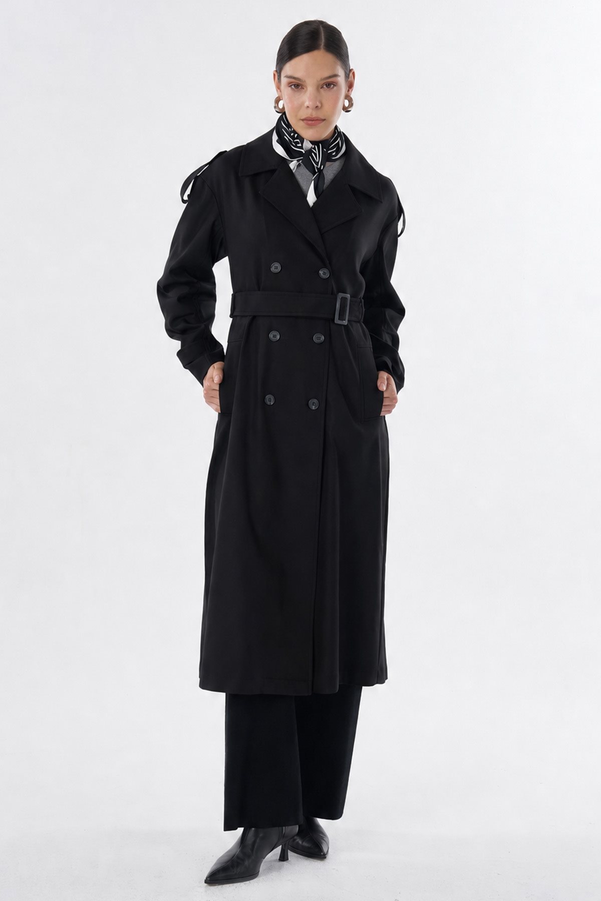 Belted Trench Coat Black