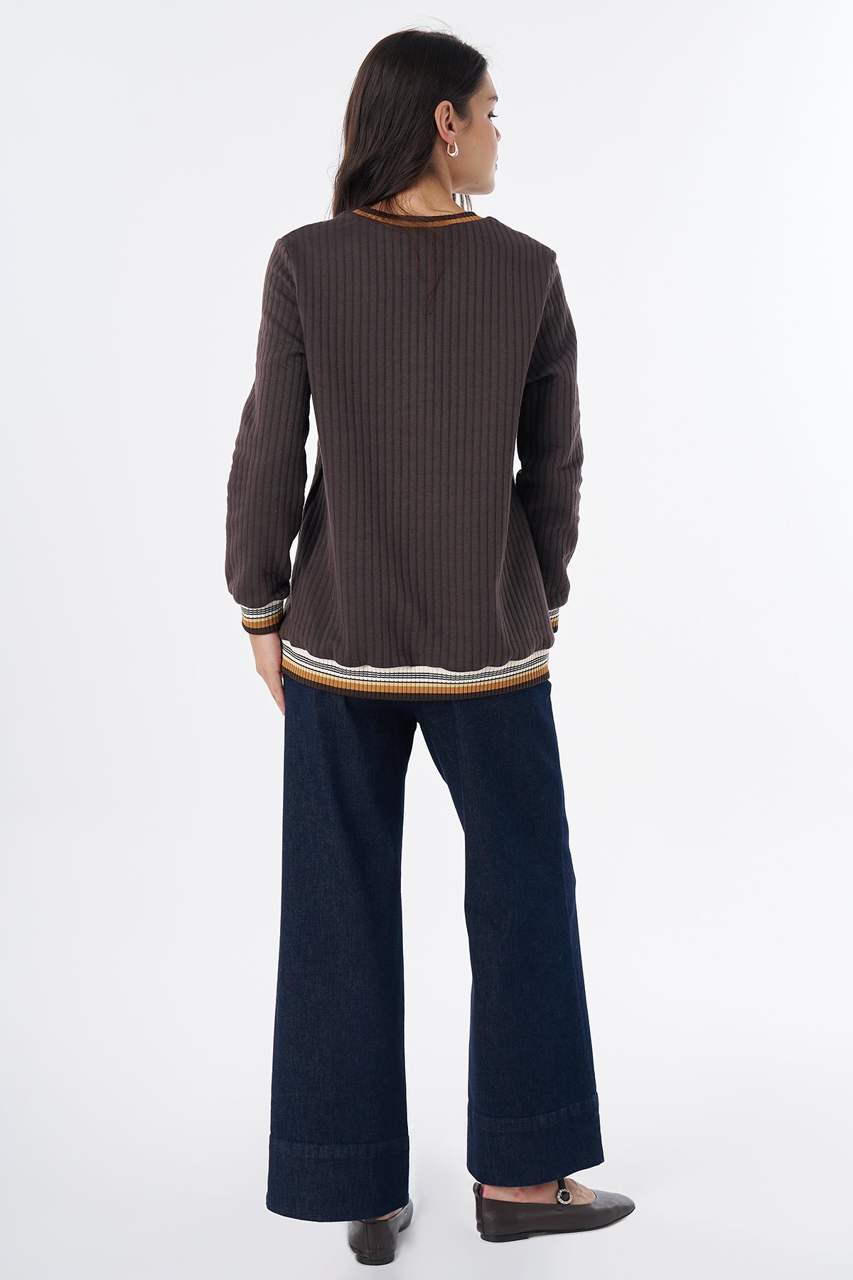 Motif-Detail Sweatshirt Brown
