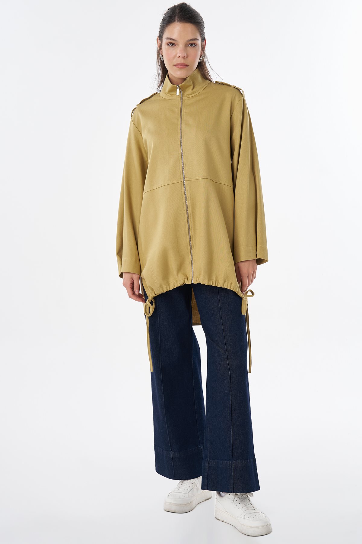 Epaulet-Detail Non-Denim Jacket Green