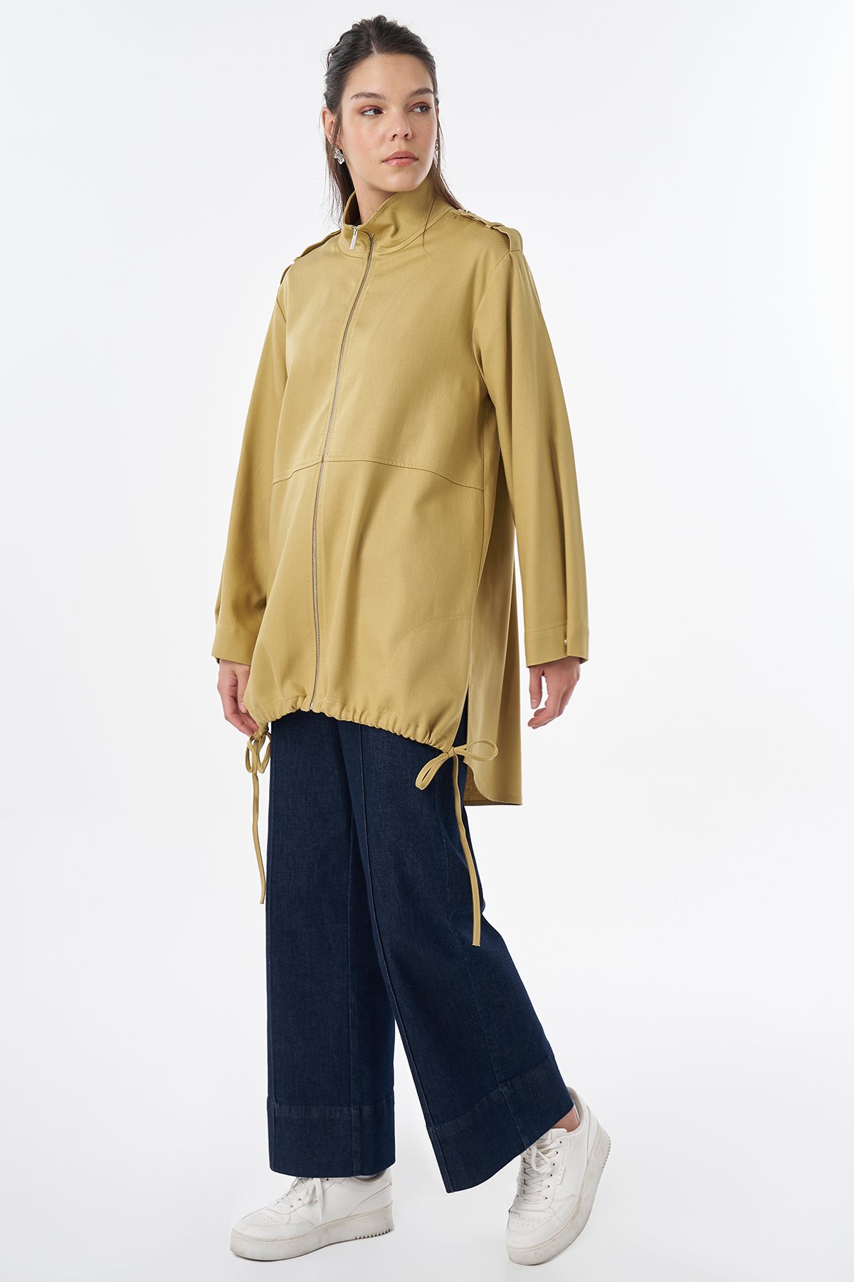 Epaulet-Detail Non-Denim Jacket Green