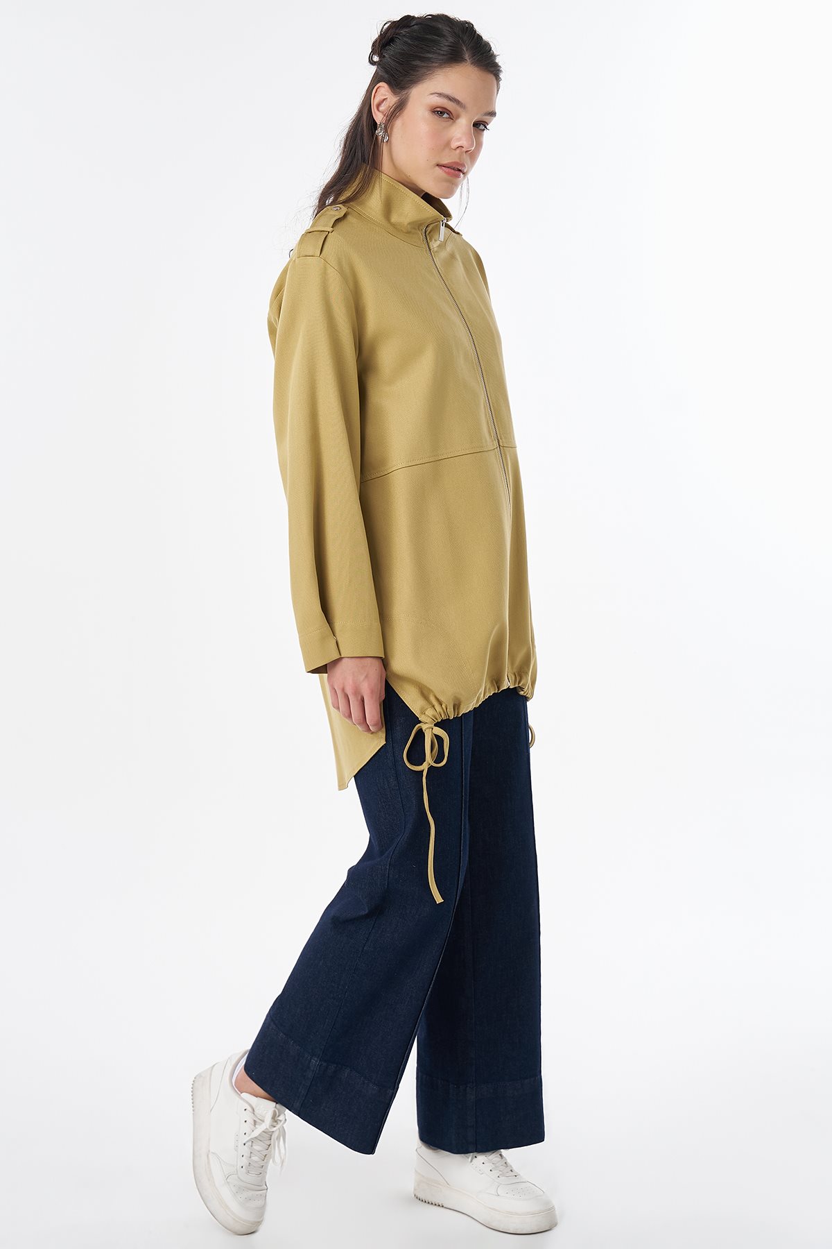 Epaulet-Detail Non-Denim Jacket Green