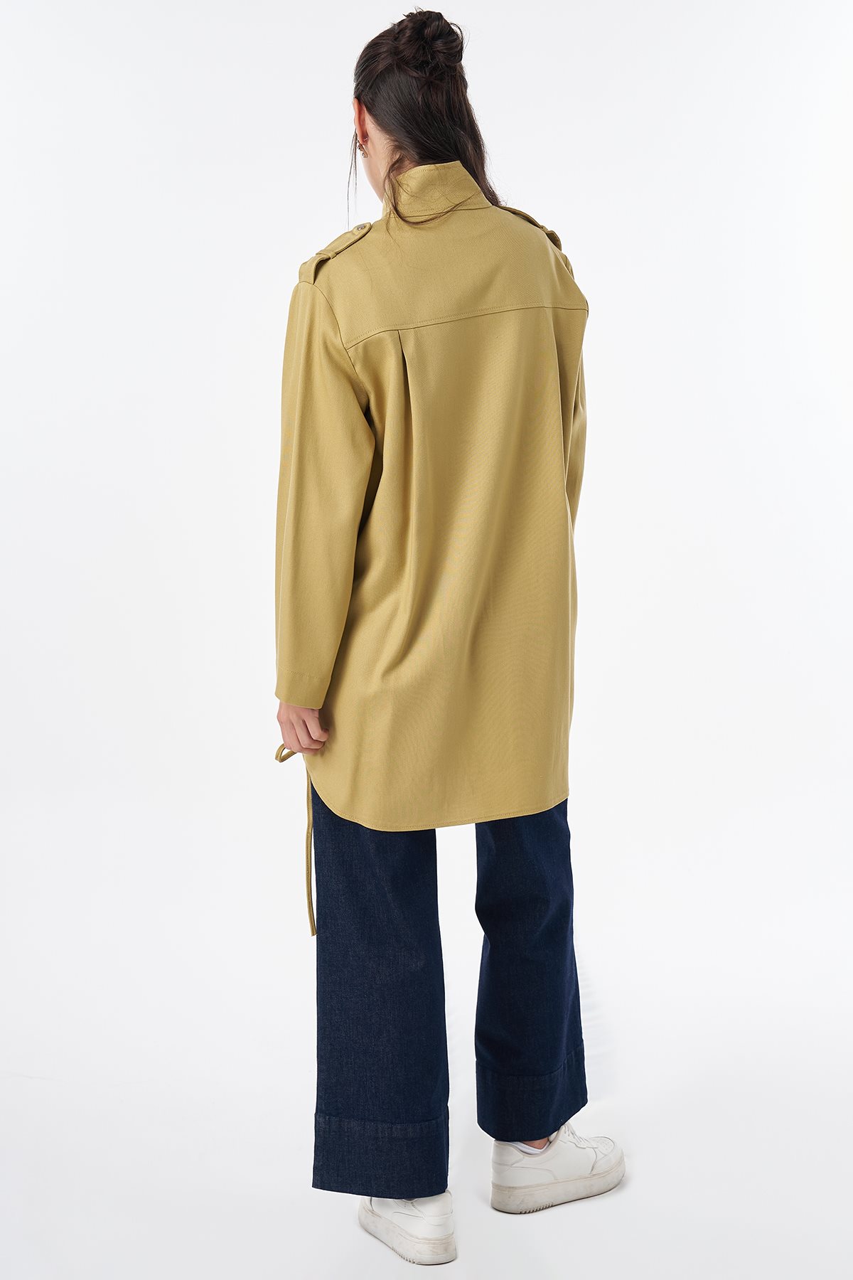 Epaulet-Detail Non-Denim Jacket Green