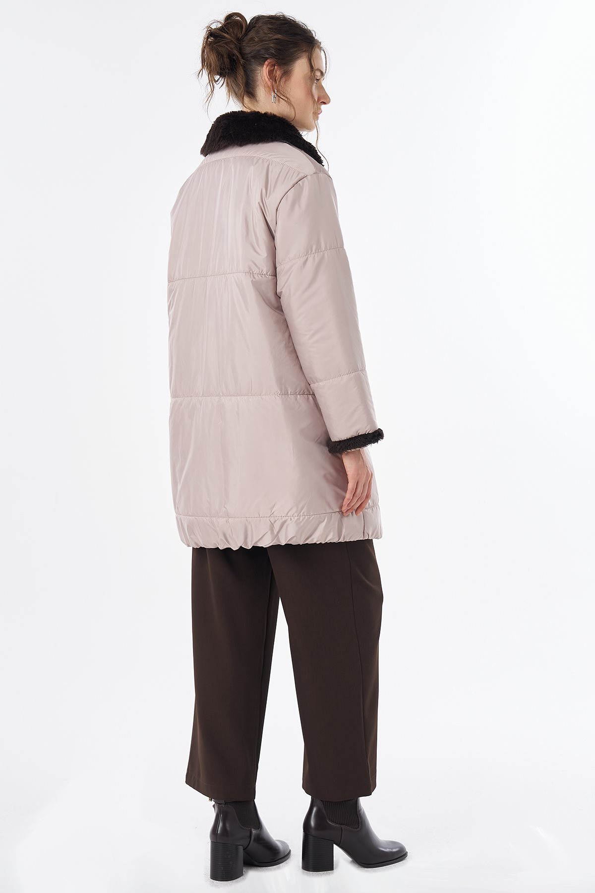 Yaka Detaylı Anorak Mont Kum