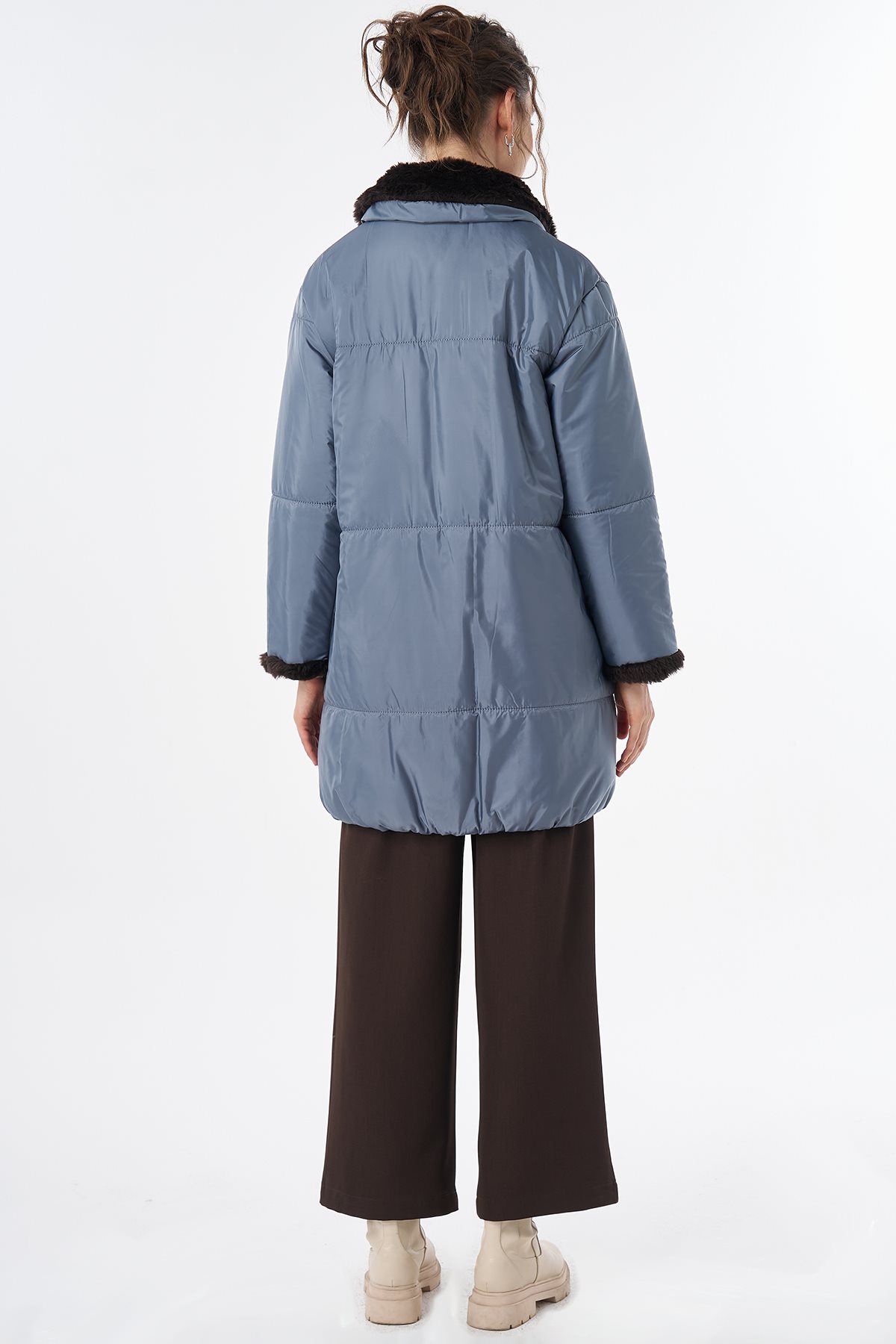 Yaka Detaylı Anorak Mont Nefti