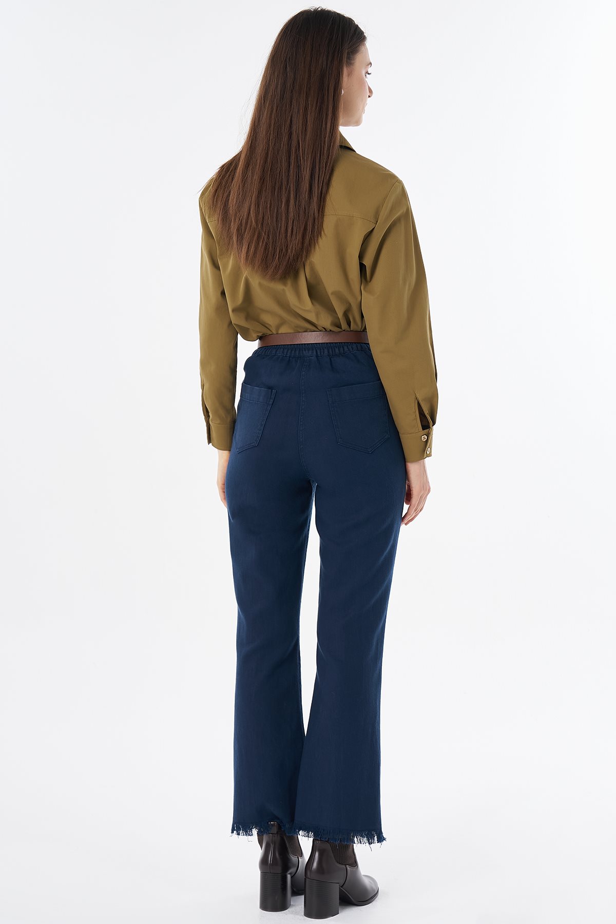 Tifsitmeli Non Denim Pantolon Lacivert