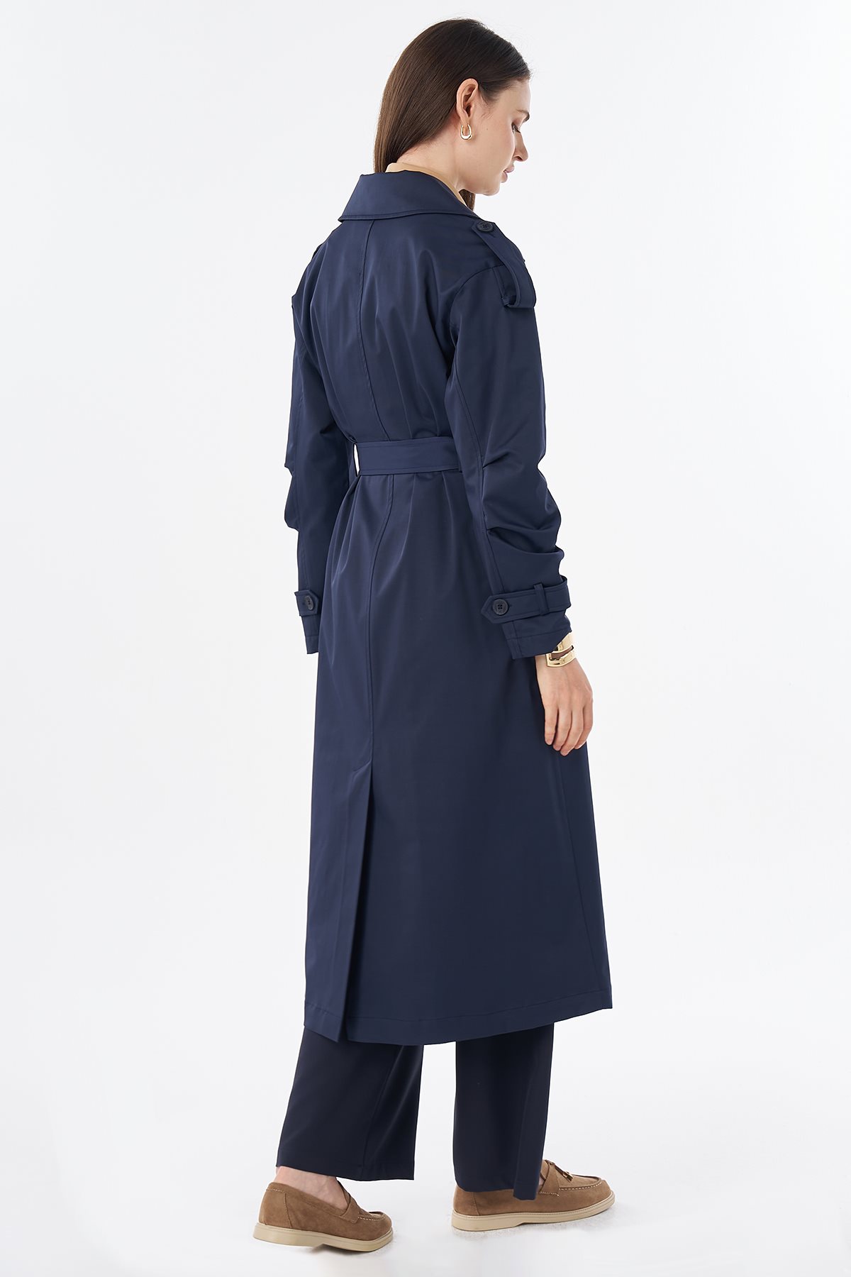 Belted Trench Coat Navy