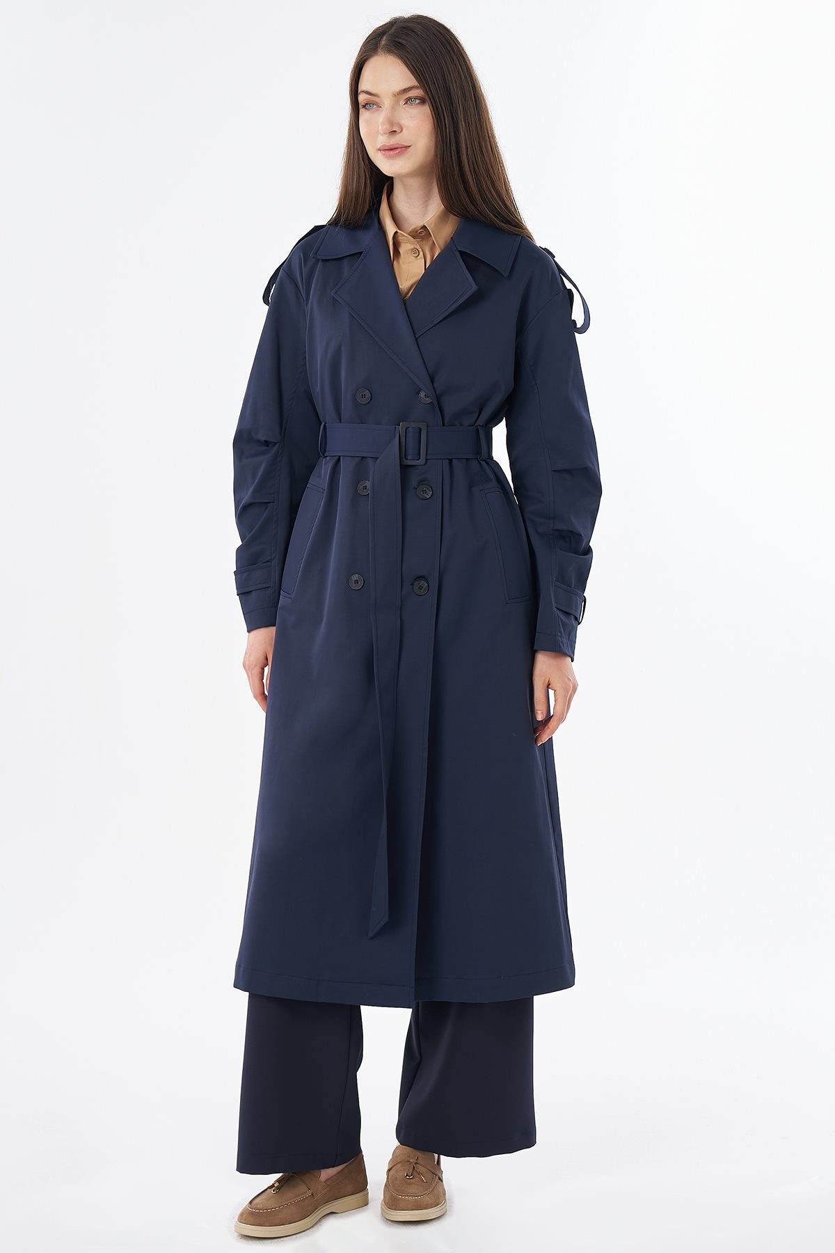 Belted Trench Coat Navy