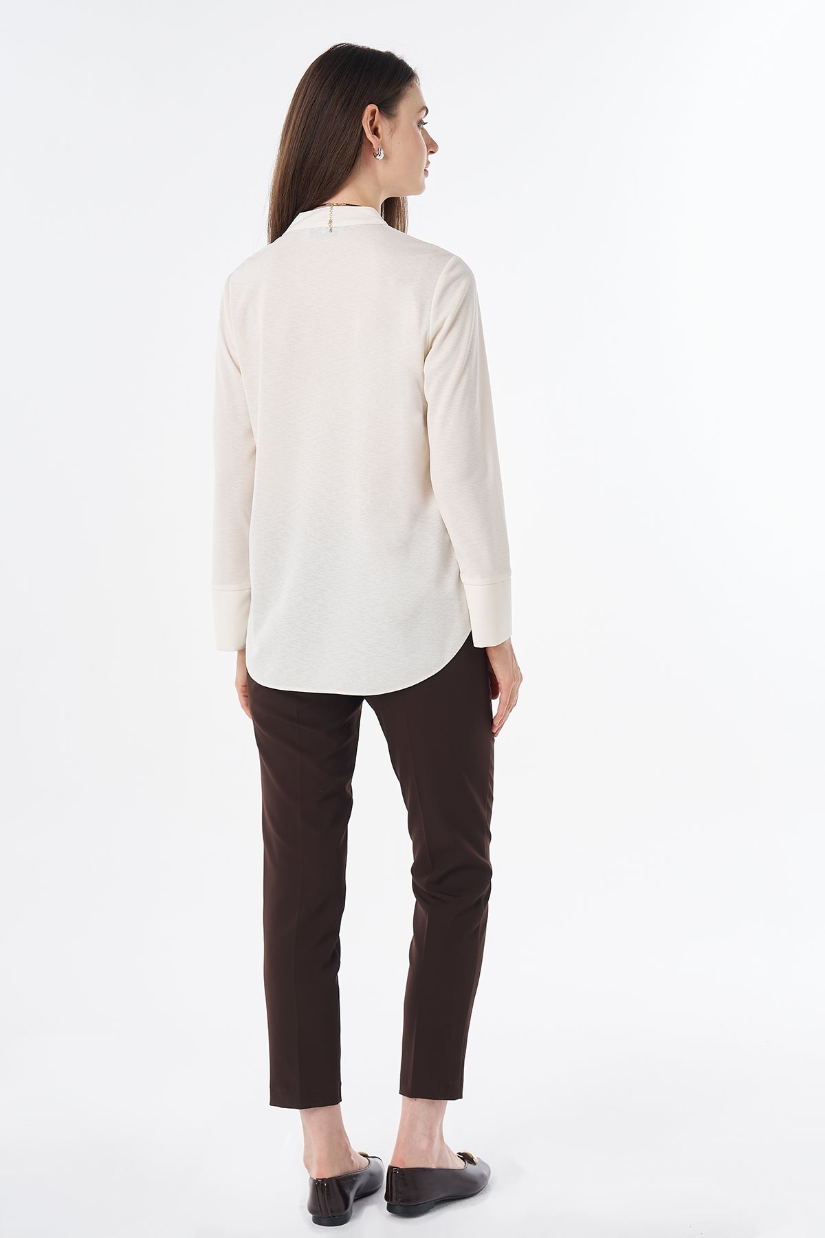Button-Detail Blouse Ecru