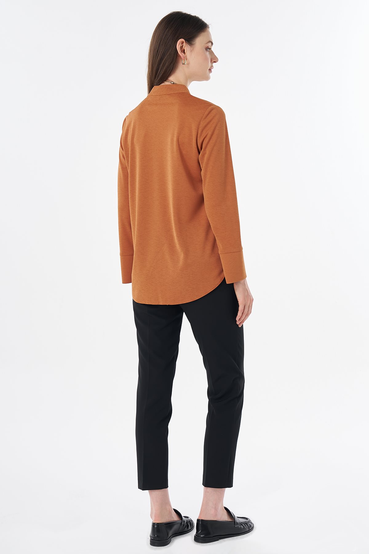 Button-Detail Blouse Orange