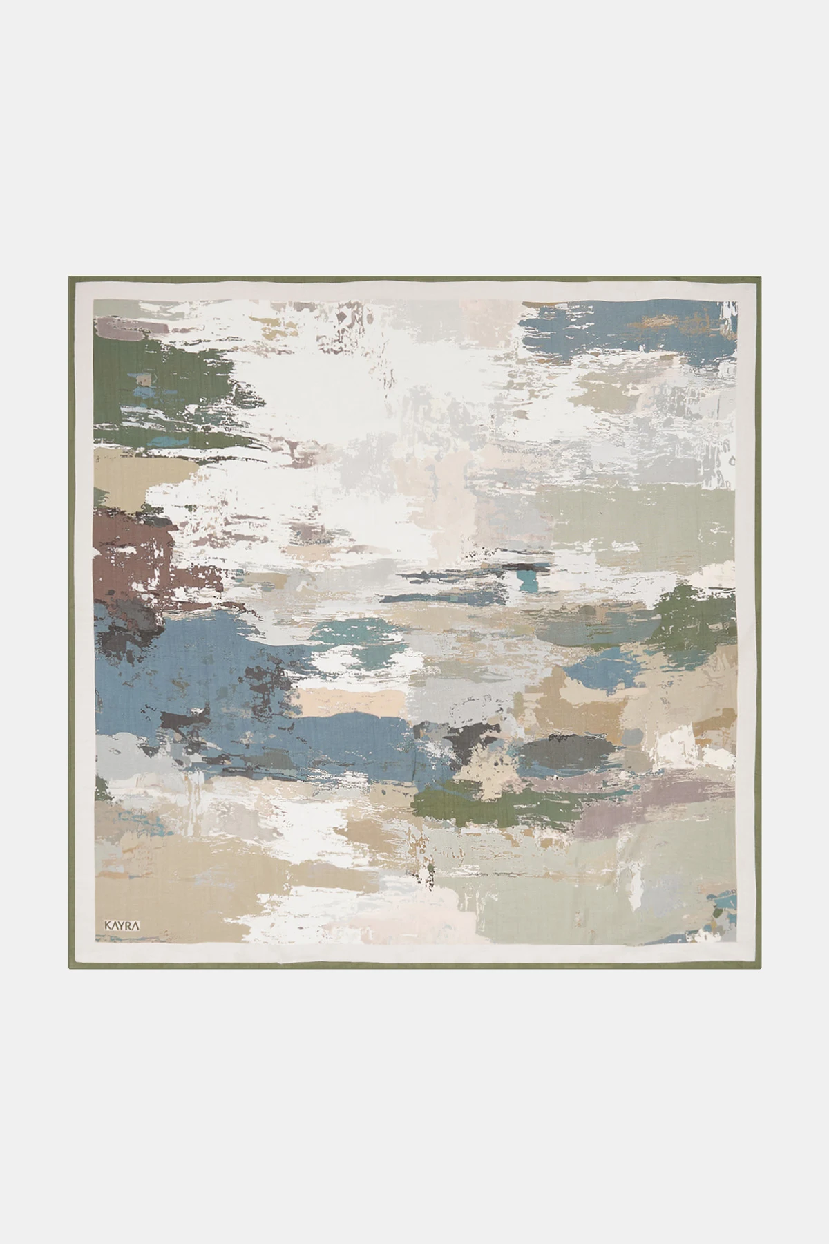 Fırça Desen Lyocell Eşarp Göl Yeşili