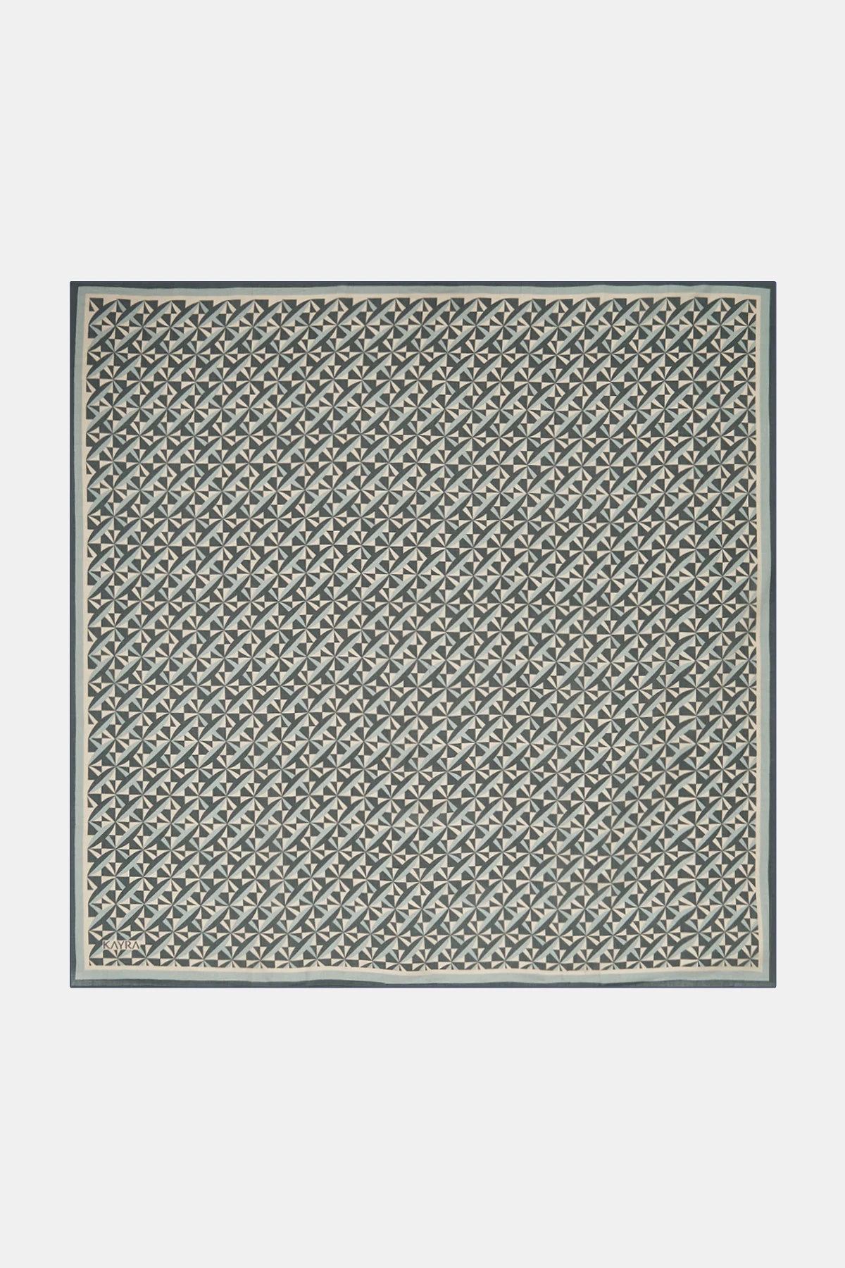 Geometric Pattern Lyocell Scarf Khaki