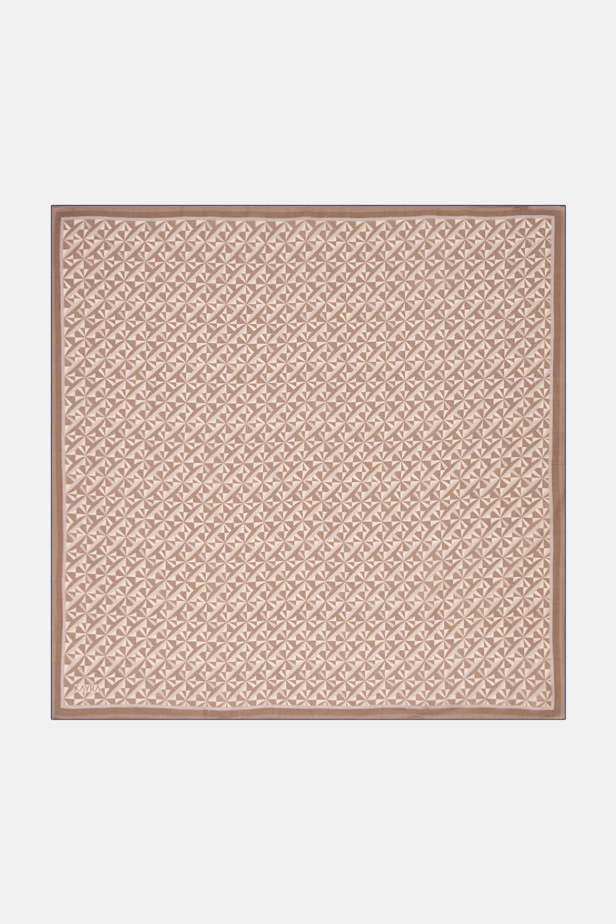 Geometric Pattern Lyocell Scarf Dark Beige