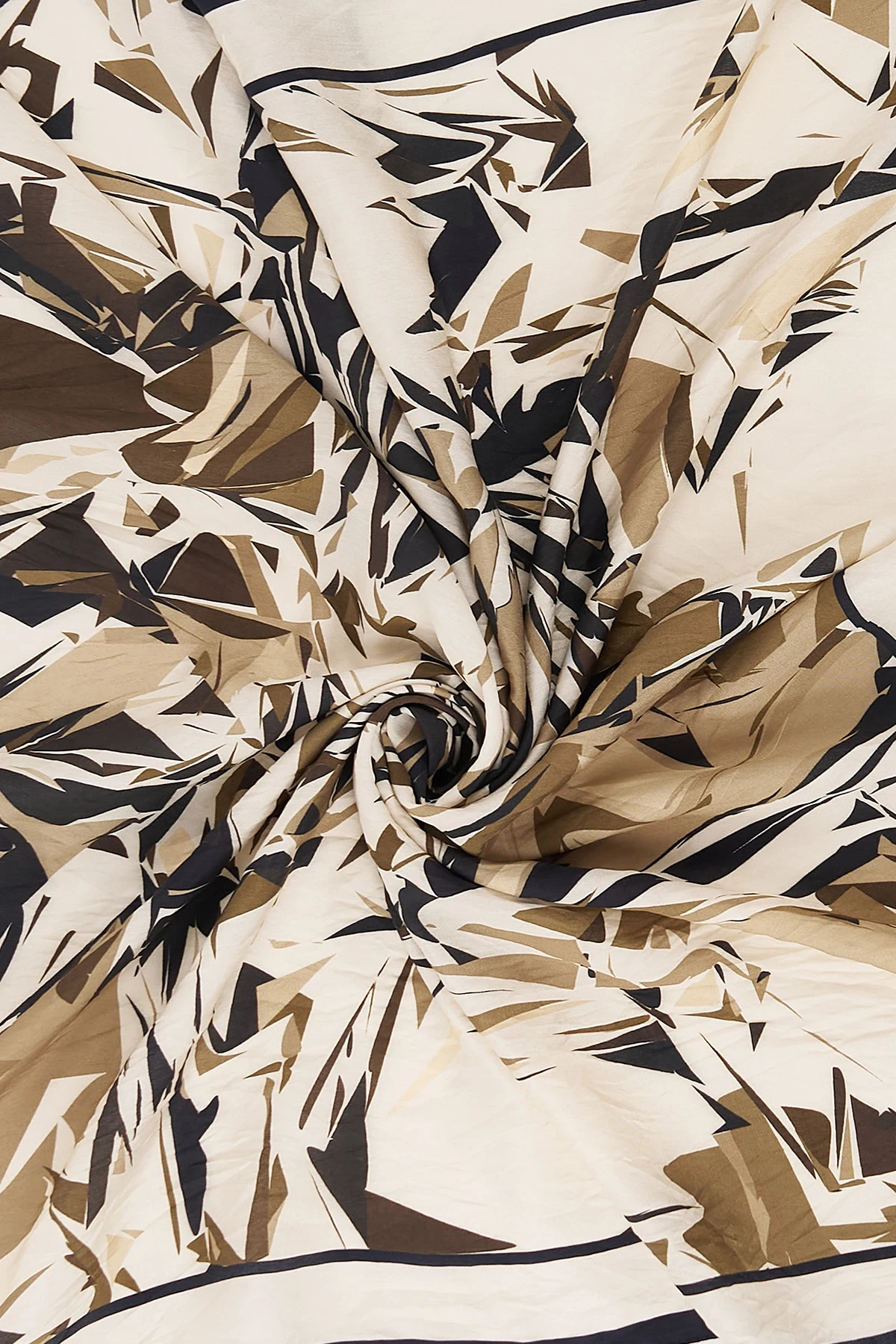 Mixed Patterned Viscose Scarf Beige