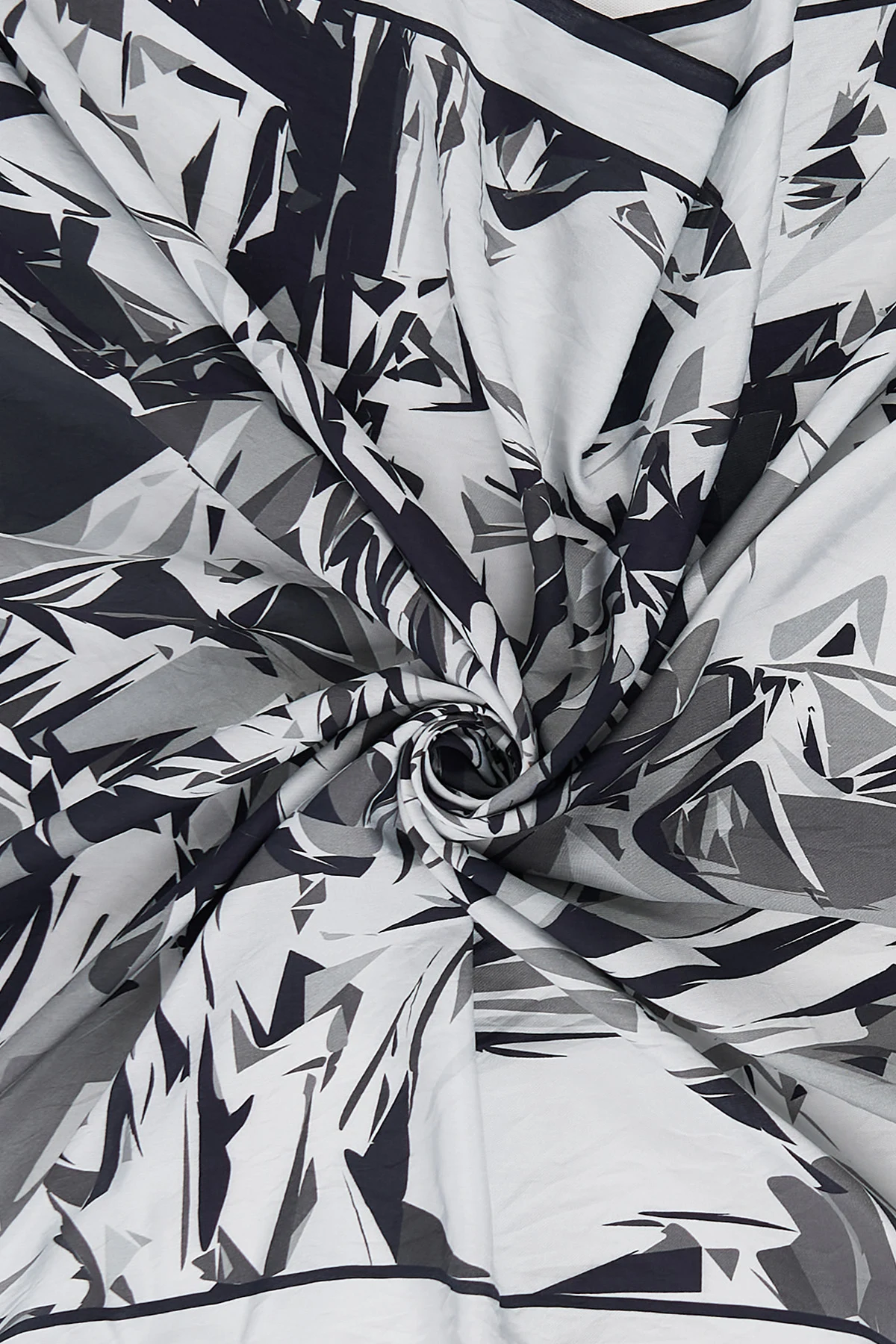 Mixed Patterned Viscose Scarf Black-Gray