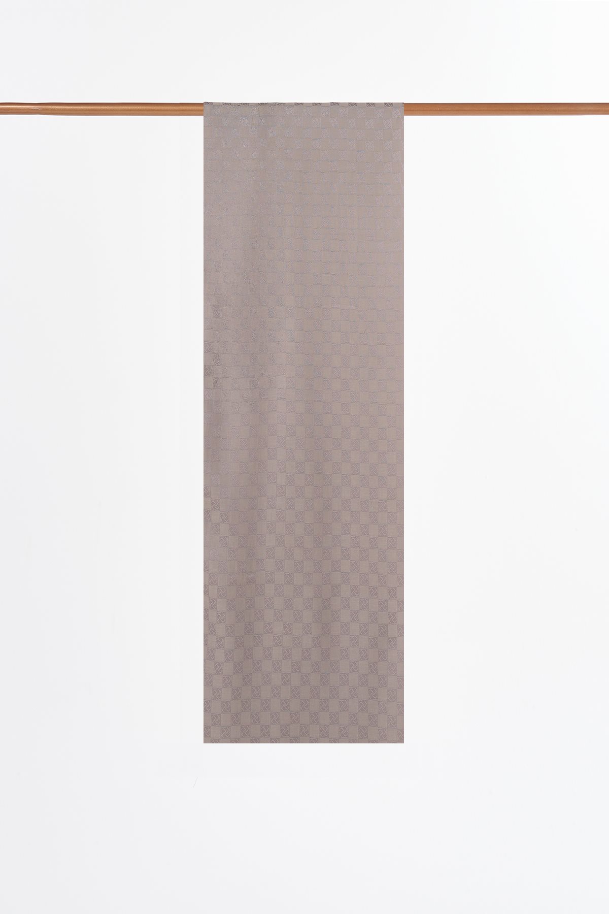 Monogram Pattern Cotton Satin Shawl Gray