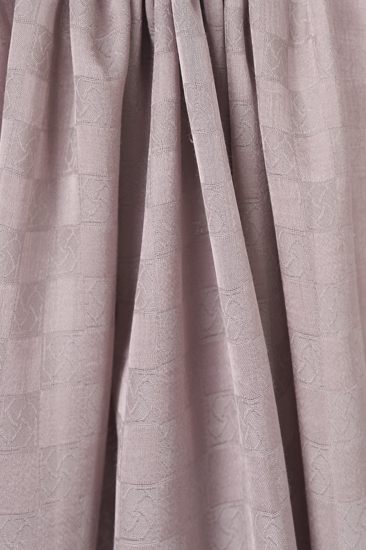 Monogram Pattern Cotton Satin Shawl Stone