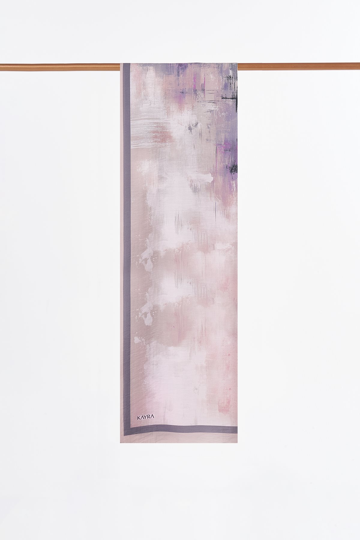 Brushstroke Pattern Lyocell Shawl Lilac