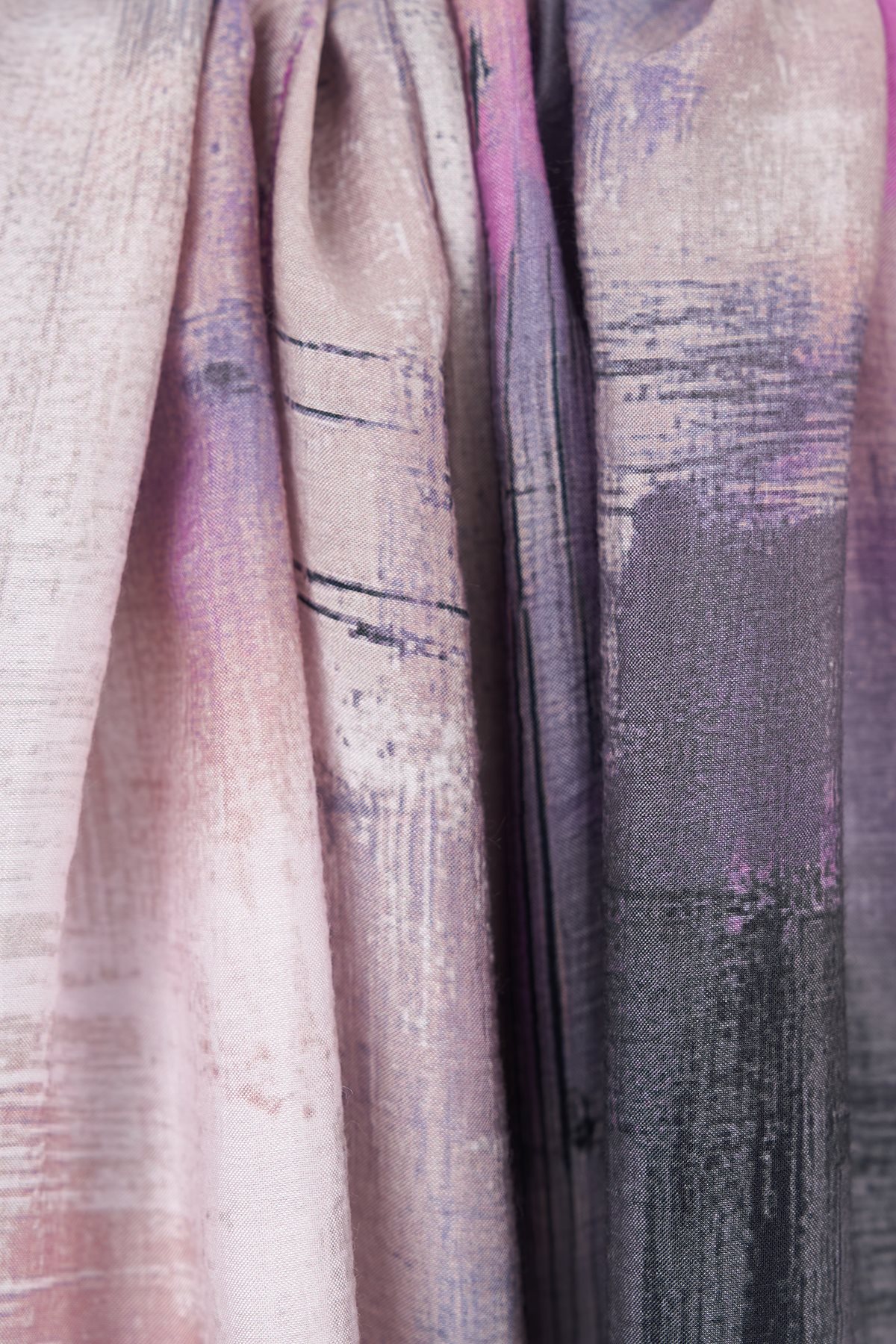 Brushstroke Pattern Lyocell Shawl Lilac