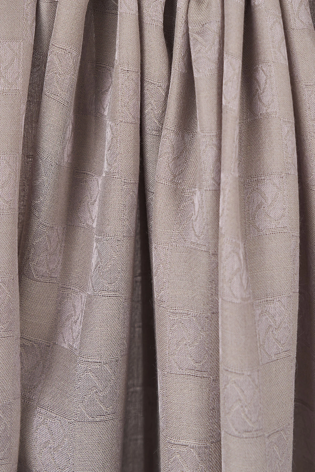 Monogram Pattern Cotton Satin Shawl Gray