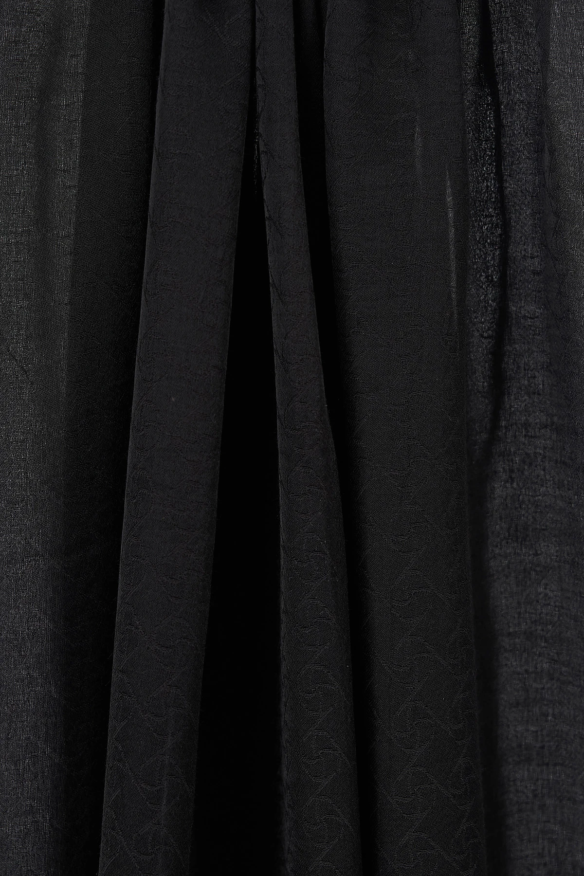 Monogram-Detail Cotton Satin Shawl Black