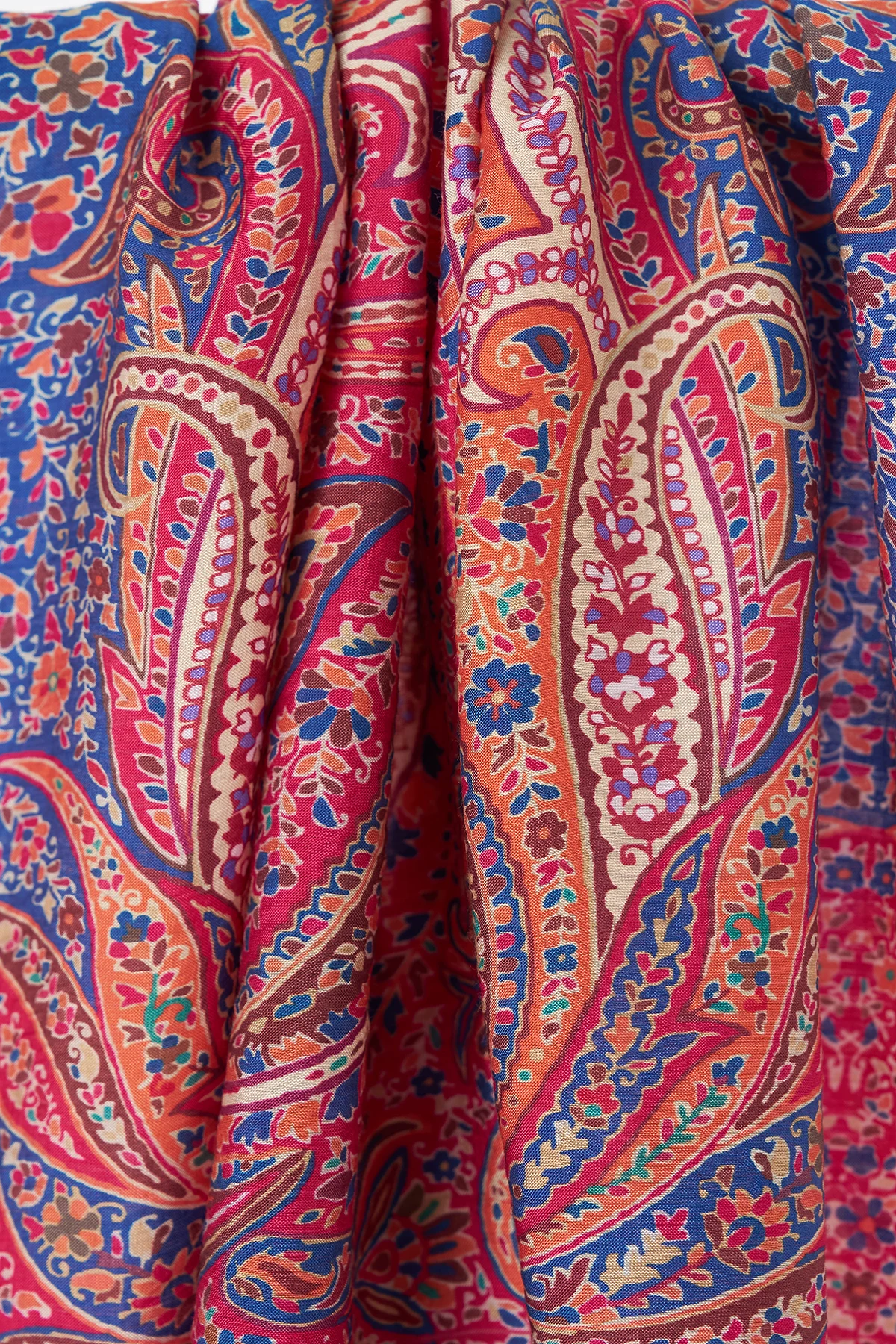 Ethnic Pattern Lyocell Shawl Fuchsia