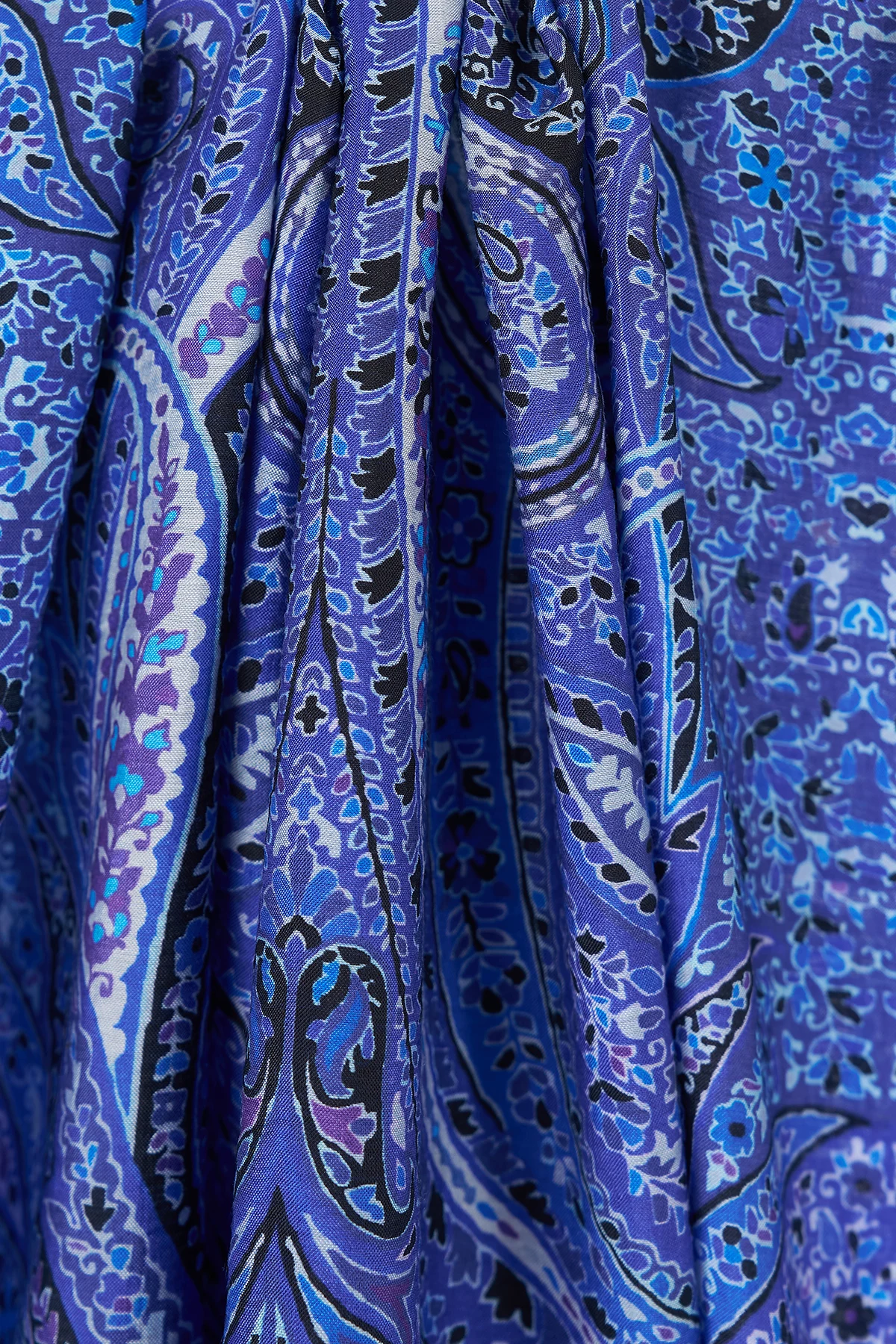 Ethnic Pattern Lyocell Shawl İndigo