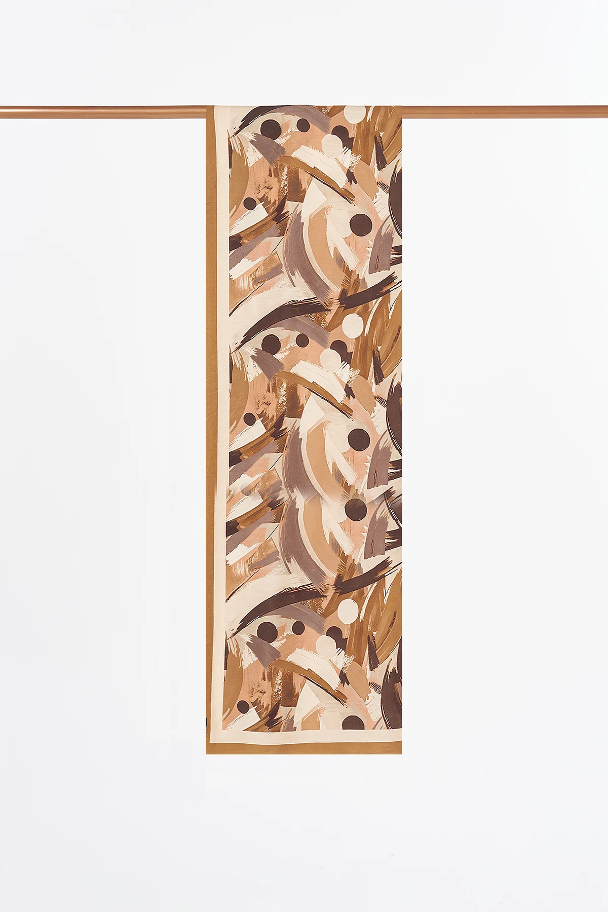 Brushstroke Pattern Viscose Shawl Camel