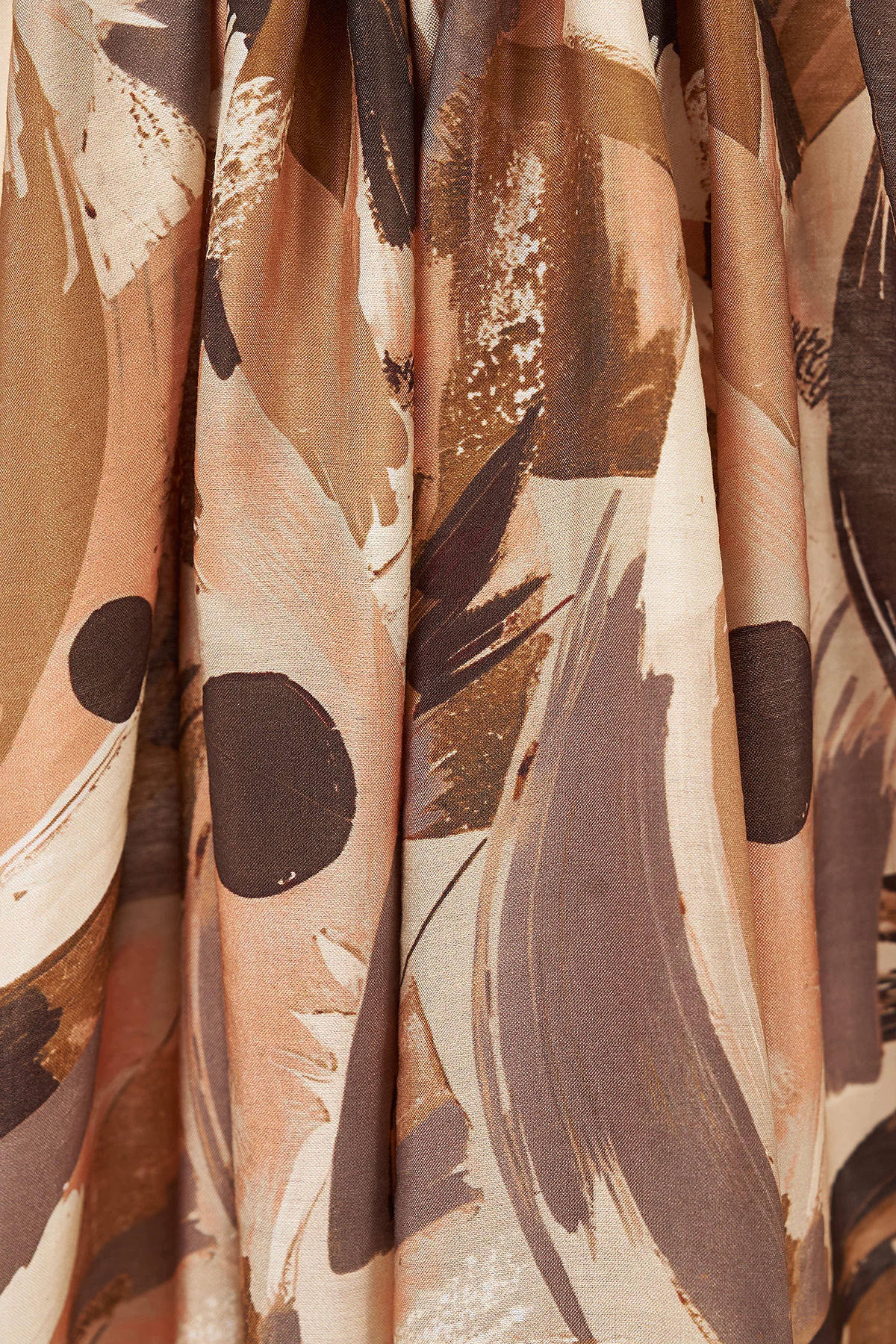 Brushstroke Pattern Viscose Shawl Camel