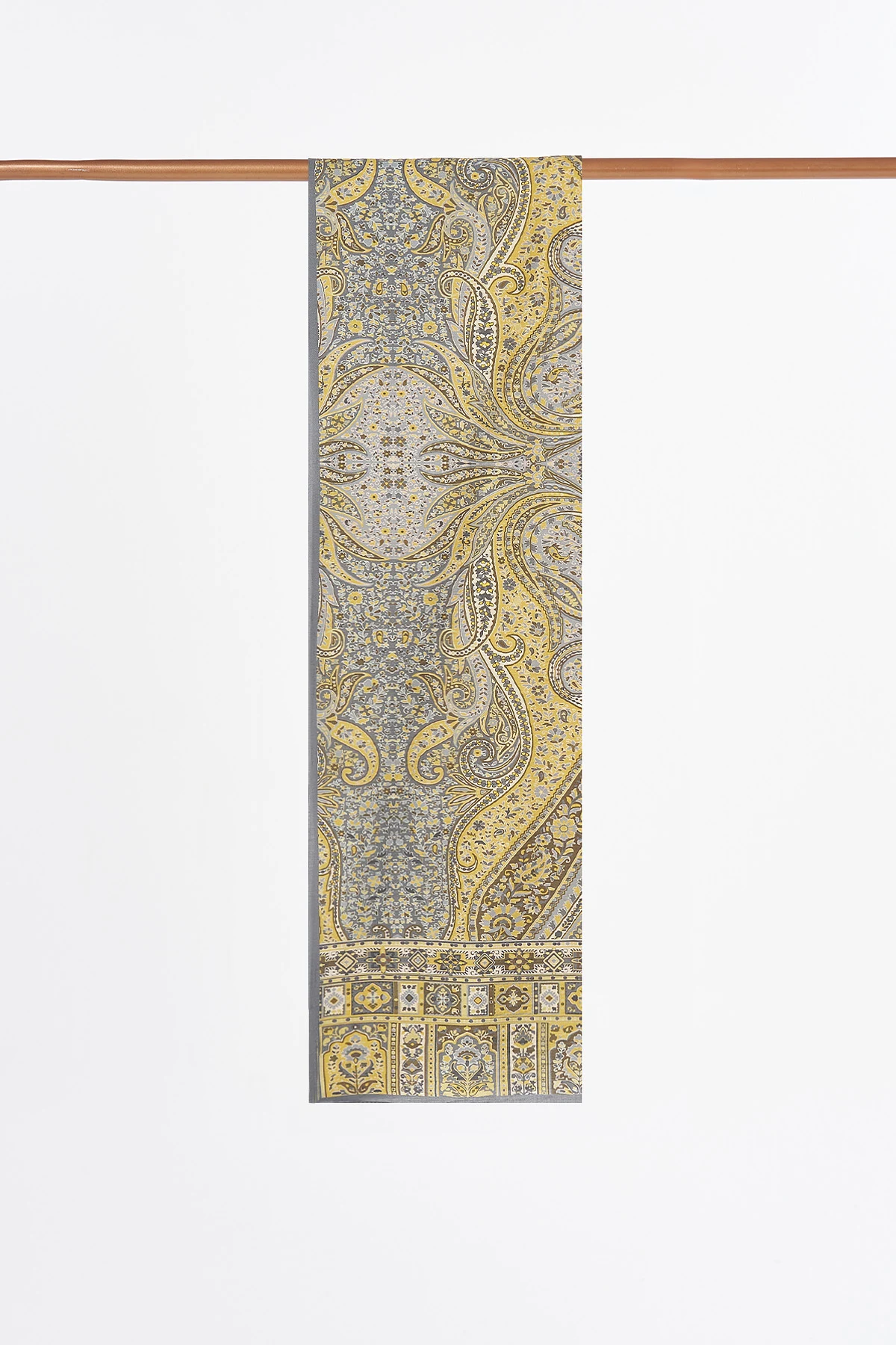 Ethnic Pattern Lyocell Shawl Grey-Optic White